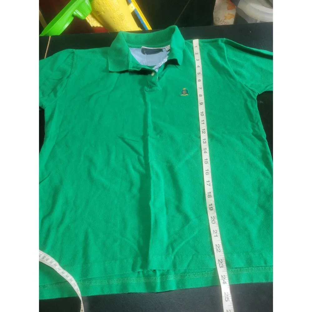 Bugle Boy Vintage Green Short Sleeve Pique Polo Shirt Embroidered Logo Mens L